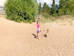 Blondehaired Gets Shafted By Dog